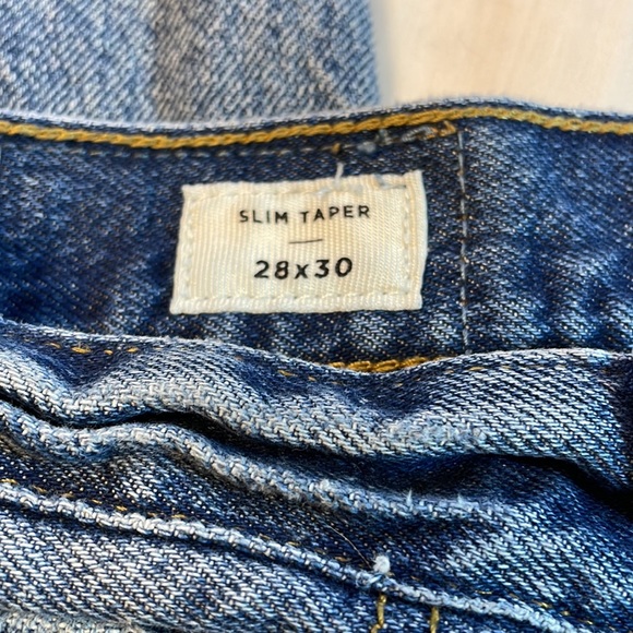 PacSun Two-toned Denim Slim Taper Jeans Colorblock Light and Dark Wash - Picture 2 of 5